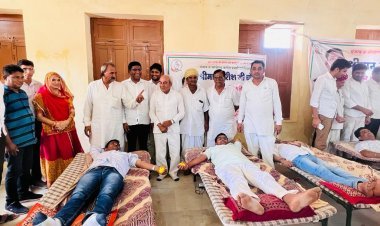 कांग्रेस के राष्ट्रीय नेता हरीश चौधरी के जन्मदिन पर बायतू में हुआ विशाल रक्तदान शिविर