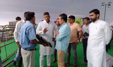 खेल राज्य मंत्री ने शिलान्यास कार्यक्रम की तैयारियों का जायजा लिया