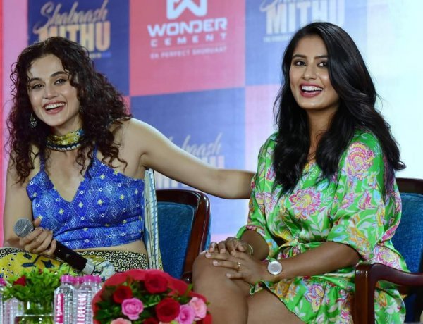 क्रिकेटर मिताली राज और बॉलीवुड एक्ट्रेस तापसी ने जयपुर में किया आने वाली फिल्म शाबाश मिठू का प्रमोशन
