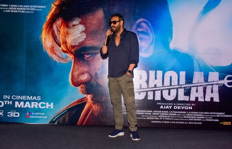 अपनी फिल्म भोला के प्रमोशन के लिए गुलाबी नगरी जयपुर पहुँचे सुपरस्टार अजय देवगन