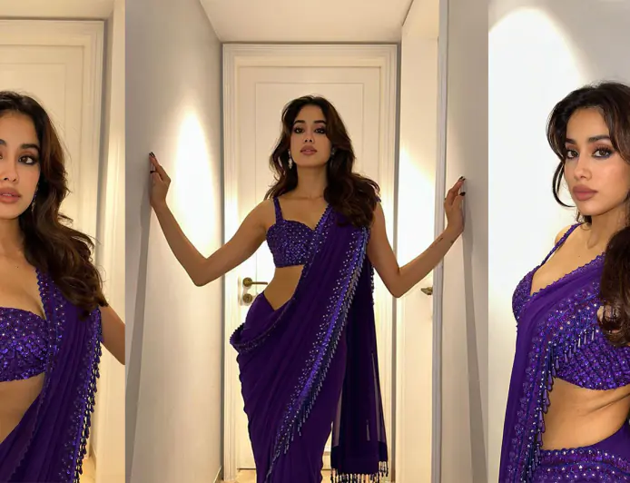 जाह्नवी कपूर शाही नीली साड़ी में लगीं स्टनिंग, सोशल मीडिया पर शेयर की तस्वीरें