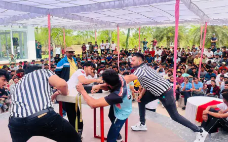 आर्म रेसलिंग चैंपियनशिप में युवाओं ने दिखाया दम