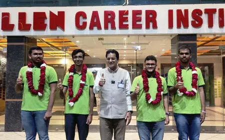 एलन के 5 स्टूडेंट्स को 100 एनटीए स्कोर  ओमप्रकाश को परफेक्ट स्कोर 300 में से 300, 13 स्टेट टॉपर